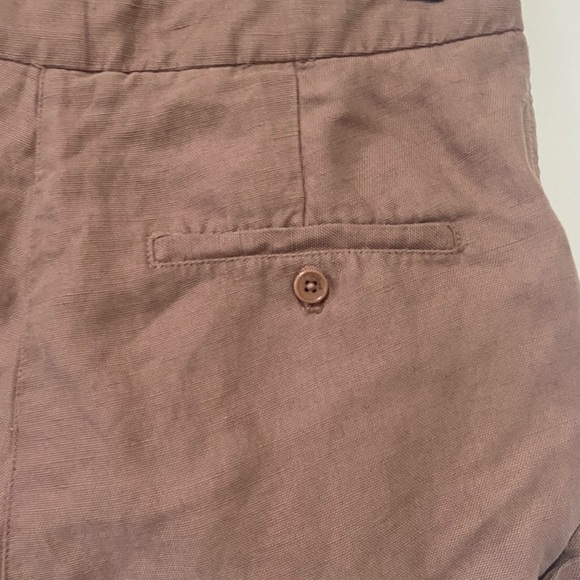 Wilfred | Aritzia Tan/Mauve Allegra Mid-Rise Linen 2" Inseam Shorts Size 2 - Picture 6 of 7